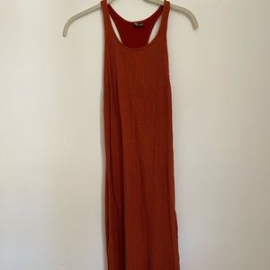 Sparkle & Fade Racerback Rust Knit Maxi Dress